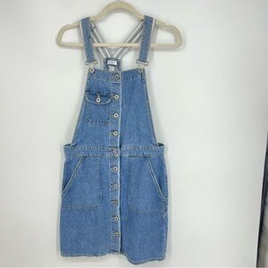 Forever 21 Denim Overall Dress Sz S button front